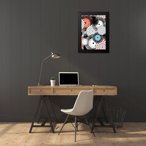 Flowers and Design Black Modern Wood Framed Art Print by GraphINC