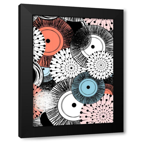 Flowers and Design Black Modern Wood Framed Art Print by GraphINC