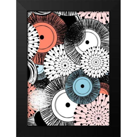 Flowers and Design Black Modern Wood Framed Art Print by GraphINC