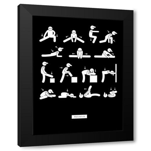 Workout Black Modern Wood Framed Art Print by GraphINC