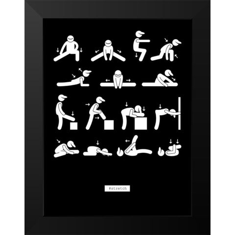 Workout Black Modern Wood Framed Art Print by GraphINC