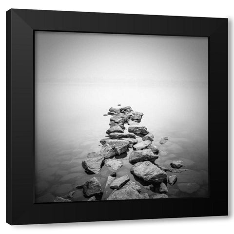 Piled rocks Black Modern Wood Framed Art Print with Double Matting by PhotoINC Studio