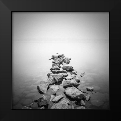 Piled rocks Black Modern Wood Framed Art Print by PhotoINC Studio