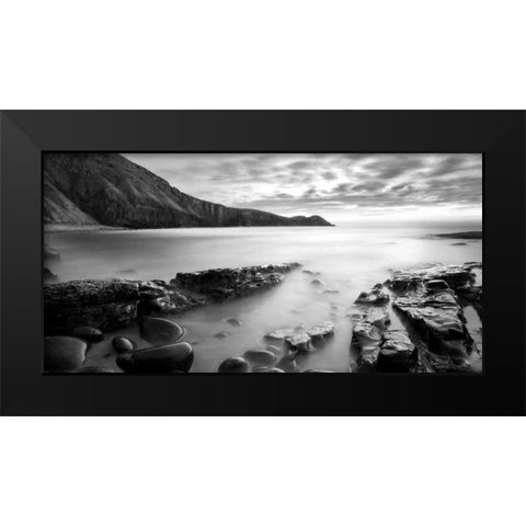 Rocks Black Modern Wood Framed Art Print by PhotoINC Studio