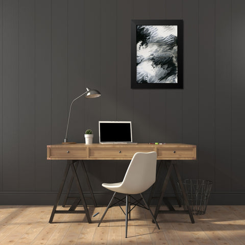 Dark Clouds Black Modern Wood Framed Art Print by Incado