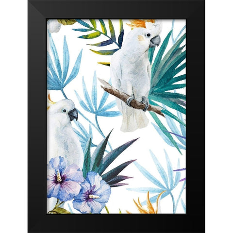 Cockatoo Black Modern Wood Framed Art Print by Incado