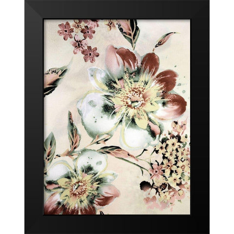 Summer Flower Black Modern Wood Framed Art Print by Incado