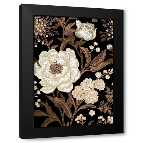 Golden Rose Black Modern Wood Framed Art Print by Incado