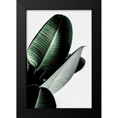 Leaves Black Modern Wood Framed Art Print by Incado