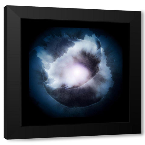 Water Color Drop Black Modern Wood Framed Art Print by Incado