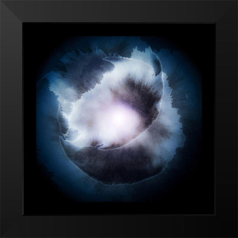Water Color Drop Black Modern Wood Framed Art Print by Incado