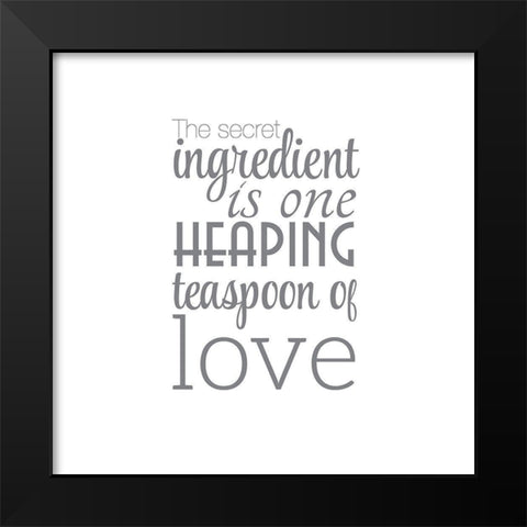 Secret Ingredient Black Modern Wood Framed Art Print by Incado