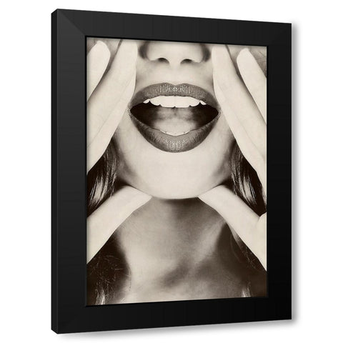 Hey! Black Modern Wood Framed Art Print with Double Matting by Incado