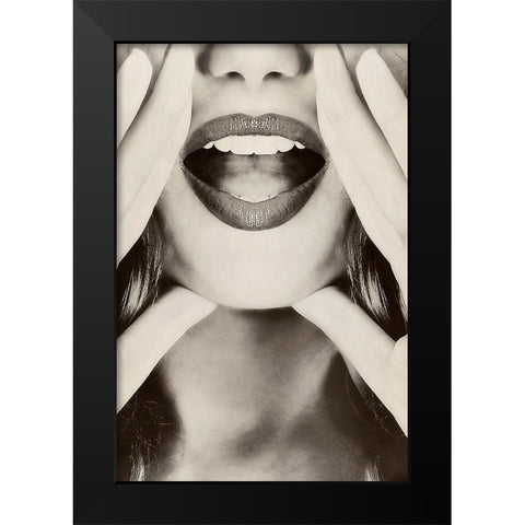 Hey! Black Modern Wood Framed Art Print by Incado