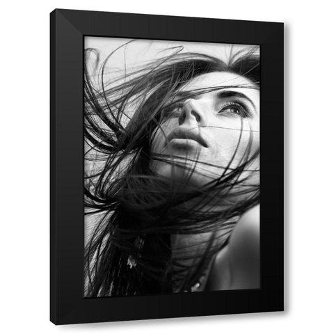 Windy Day Black Modern Wood Framed Art Print by Incado