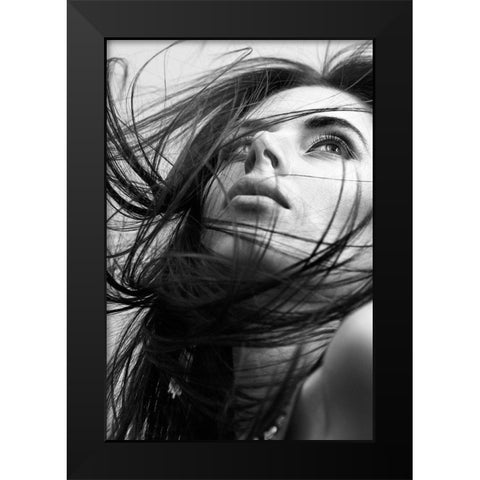 Windy Day Black Modern Wood Framed Art Print by Incado