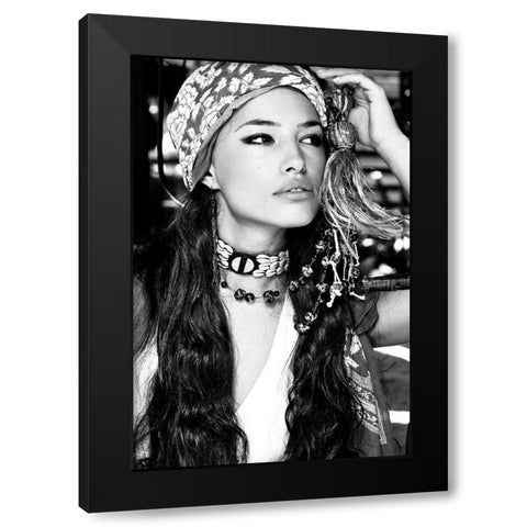 Bohemian Beauty Black Modern Wood Framed Art Print with Double Matting by Incado