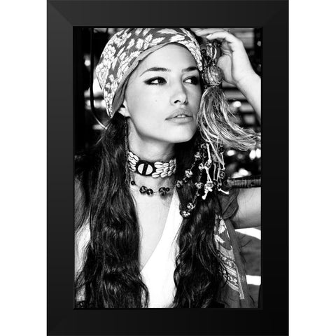 Bohemian Beauty Black Modern Wood Framed Art Print by Incado