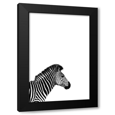Zebra 2 Black Modern Wood Framed Art Print by Incado
