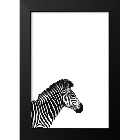 Zebra 2 Black Modern Wood Framed Art Print by Incado