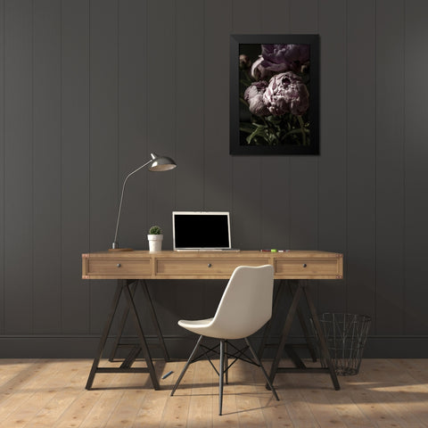 Flower 3 Black Modern Wood Framed Art Print by Incado
