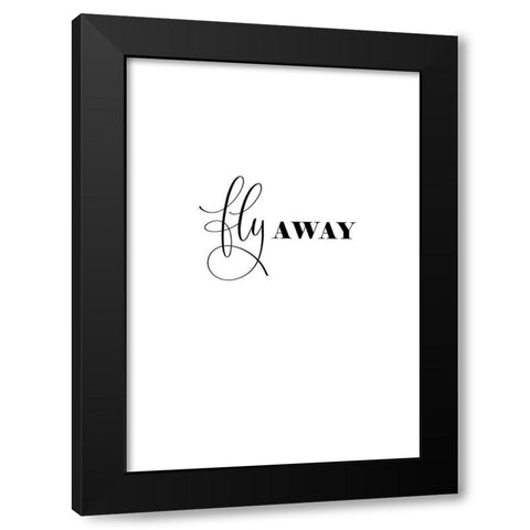 Fly Away Black Modern Wood Framed Art Print by Incado