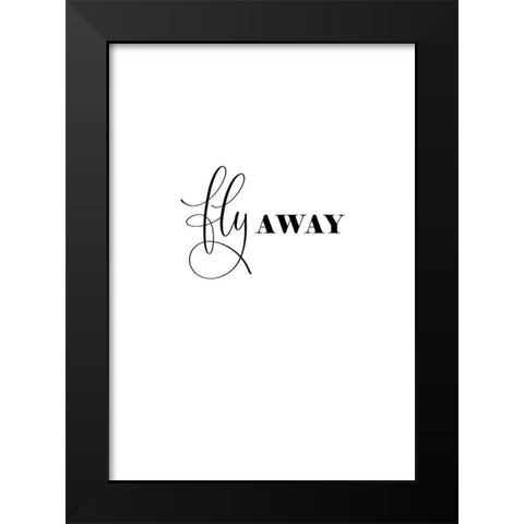 Fly Away Black Modern Wood Framed Art Print by Incado
