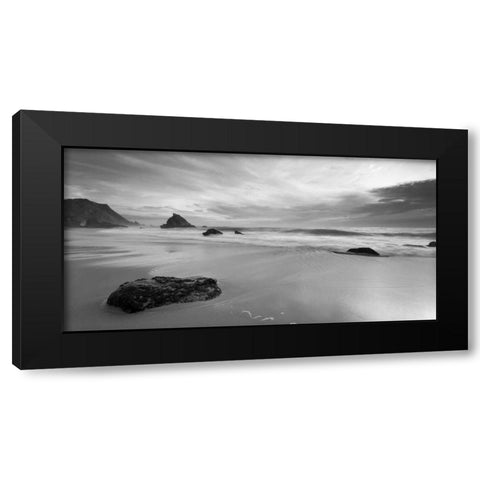 Beachview Black Modern Wood Framed Art Print by PhotoINC Studio
