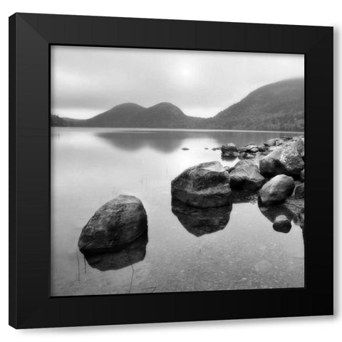 Silent Lake Black Modern Wood Framed Art Print by PhotoINC Studio