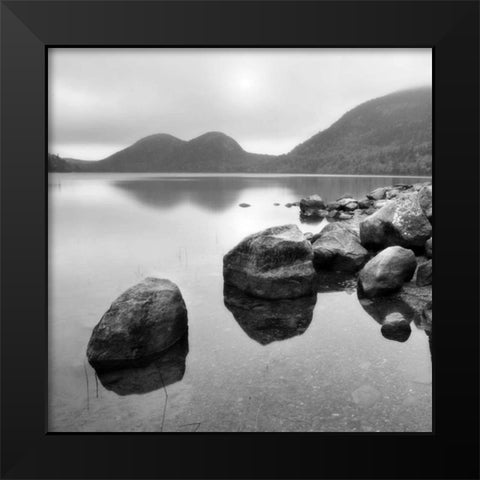 Silent Lake Black Modern Wood Framed Art Print by PhotoINC Studio