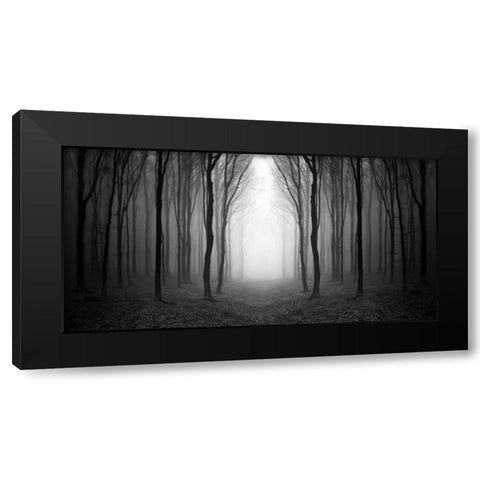 Dark Woods Black Modern Wood Framed Art Print by PhotoINC Studio
