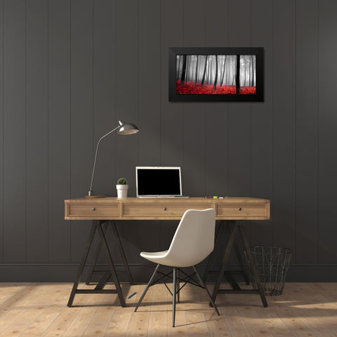Autumn Woods Black Modern Wood Framed Art Print by PhotoINC Studio