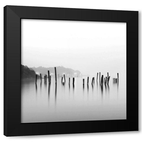 Old Pier Black Modern Wood Framed Art Print with Double Matting by PhotoINC Studio