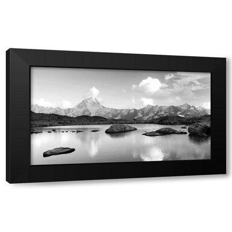 Mountain lake Black Modern Wood Framed Art Print by PhotoINC Studio