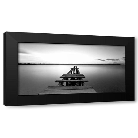 Old pier Black Modern Wood Framed Art Print with Double Matting by PhotoINC Studio
