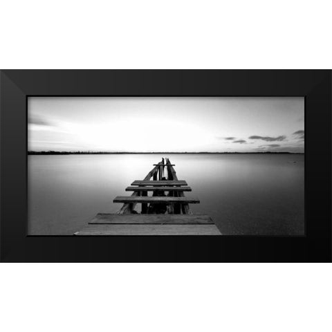 Old pier Black Modern Wood Framed Art Print by PhotoINC Studio