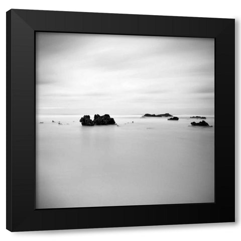 Beach Black Modern Wood Framed Art Print by PhotoINC Studio