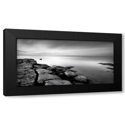 Rocks Black Modern Wood Framed Art Print by PhotoINC Studio