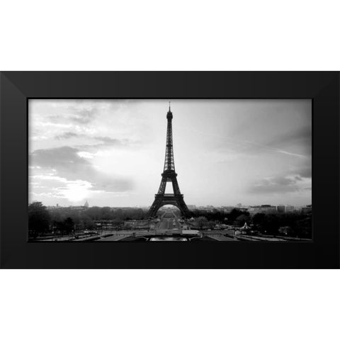 The Eiffel Tower Black Modern Wood Framed Art Print by PhotoINC Studio