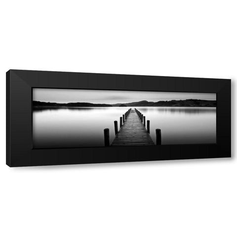 Lake Pier Black Modern Wood Framed Art Print by PhotoINC Studio