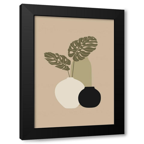 Three Vases I Black Modern Wood Framed Art Print by Incado