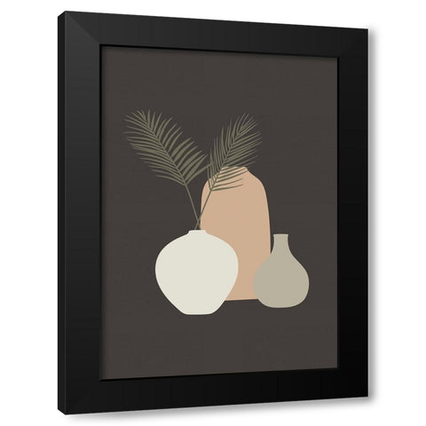Three Vases IV Black Modern Wood Framed Art Print by Incado