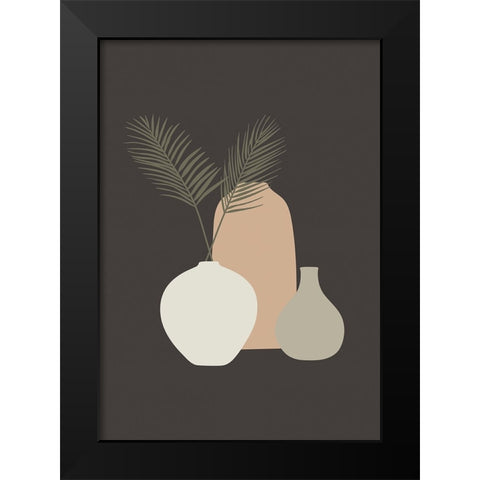 Three Vases IV Black Modern Wood Framed Art Print by Incado