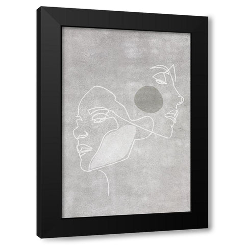 Two Faces Black Modern Wood Framed Art Print with Double Matting by Incado