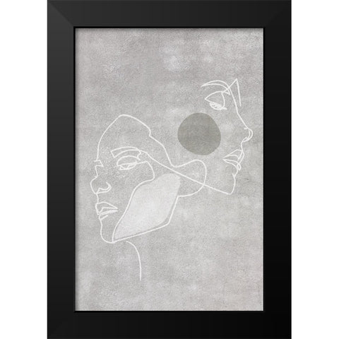Two Faces Black Modern Wood Framed Art Print by Incado