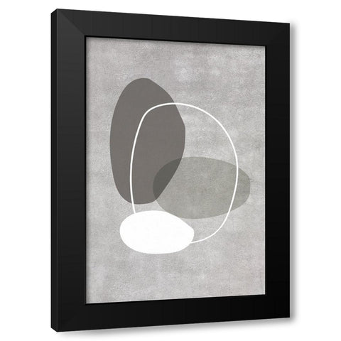 Four Ovals Black Modern Wood Framed Art Print with Double Matting by Incado