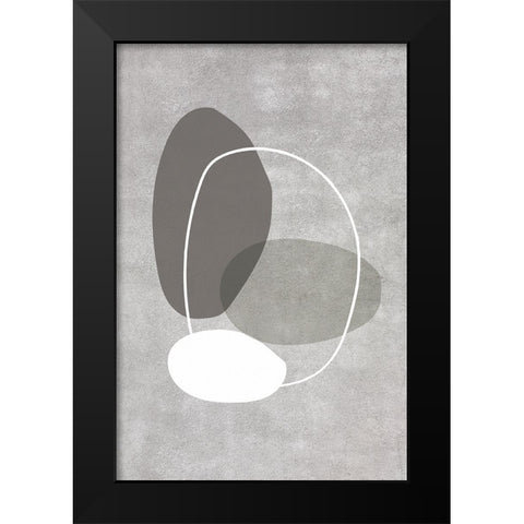 Four Ovals Black Modern Wood Framed Art Print by Incado