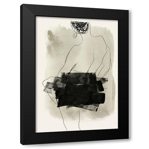 Nude Figurative Black Modern Wood Framed Art Print with Double Matting by Incado