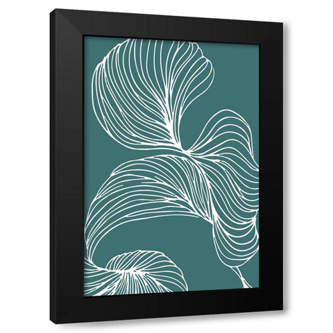 Freeform Leaves I Black Modern Wood Framed Art Print by Incado