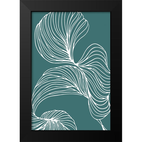 Freeform Leaves I Black Modern Wood Framed Art Print by Incado